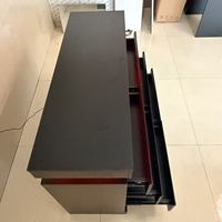 Meuble de rangement modulaire en bois fait main, noir, à six tiroirs, éco-responsable, avec éclairage d'ambiance, style technologique et luxueux (pour salon et chambre)