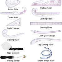 Ensemble de Règles Multi-Fonctionnelles en Plastique Pistolet de Dessin pour Couture, Tailleur et Bricolage