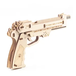 Manufacturers directly sell Amazon's most popular toys wooden rubber band gun with logo for kids educational toy