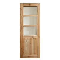 Porte intérieure en bois massif de sapin, non toxique, saine, avec vitre, sécurisée, pour maison familiale