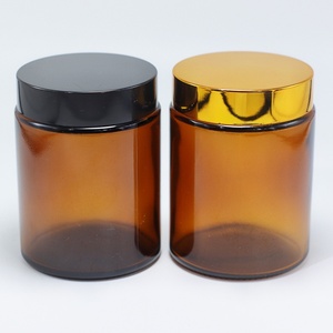 Wholesale 30g 50g 60g 100g 120g 150g 240g 270g Cosmetic <b>Containers</b> Amber Face Cream <b>Glass</b> Jar with Black or Golden Screw Top - Product Image 5