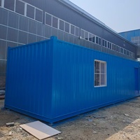 Conteneur aménagé bleu de 20 pieds, démontable, préfabriqué en kit, étanche, pour entrepôt et logement portable