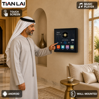 Pengontrol Musik Latar Belakang Android TL JX805 4 Inch 4X30W 2 Zona Volume 86X86mm Tuya Zigbee untuk Penggunaan Audio Kamar Hotel