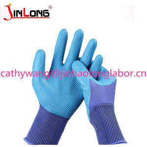 Caoutchouc enduit de latex <span class=keywords><strong>13</strong></span> broches de haute qualité gaufrage gants de travail de construction de sécurité gants en latex de mousse Micro - Product Image 6