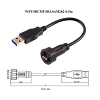 Circular impermeable D tipo chasis panel tornillo montaje en pared USB C tipo C usb3.0 módulo conector cable extensor adaptador acoplador