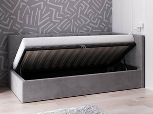 Lit de repos individuel Tom rembourré (90x200) avec rangement <span class=keywords><strong>et</strong></span> <span class=keywords><strong>sommier</strong></span> à lattes - Product Image 5