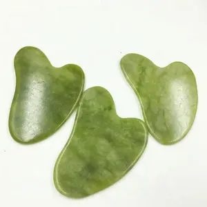 2024 Gezicht En Lichaam Gua Sha Gezicht Massager Custom Logo Natuurlijke Xiuyan Jade Steen Gezicht Massager Schoonheid Huidverzorgingstool