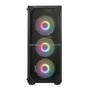 Gabinete Atx Computer Case Ventilador de <span class=keywords><strong>Pc</strong></span> barato con Rgb para <span class=keywords><strong>Pc</strong></span> Paneles de plástico de escritorio Stock Plástico con malla metálica y ventilador Rgb Torre media - Product Image 6