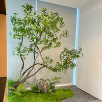 Arbre artificiel de simulation de Pieris Japonica pour aménagement paysager, plante verte en plastique écologique pour intérieur, vitrine commerciale et hall d'entrée