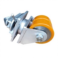 Roues pivotantes en acier pour conteneurs ISO de 4/5/6/8/10/12 pouces avec verrouillage par torsion et freins, durables