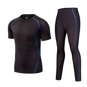 Ropa deportiva de alta calidad, conjunto de ropa deportiva, elástico absorbente de sudor de nailon, 2 uds., hombres y mujeres - Product Image 1