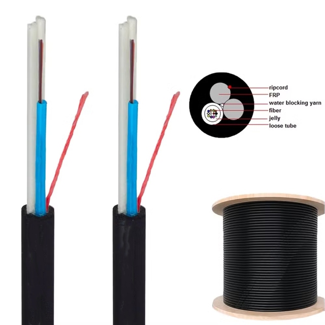 RC Outdoor Aerial Fiber Optic Cable 4 8 12 16 24 Core ASU Fiber Cable with 80 100 120M Span for Communication Cables