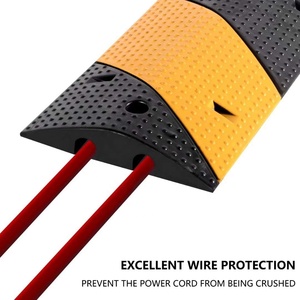 Factory Wholesale Heavy Duty 50 TON Retractable Equipment Hump Traffic Portable <b>Road</b> Rubber Speed Bump With Cable Slot - Product Image 3