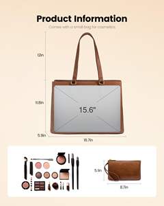 Sac à main pour ordinateur portable de 15,6 pouces, durable et protecteur, avec protection rembourrée, matériau résistant à l'eau, pour une utilisation quotidienne par les professionnels - Product Image 2