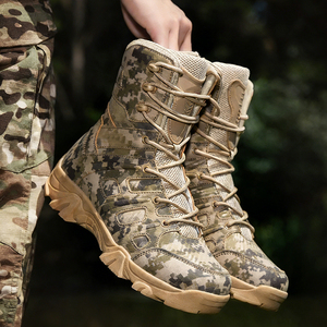 รองเท้าบูททรงสูงแบบยุทธวิธี OEM หลายสีให้เลือก ป้องกันการลื่น ทนทานต่อการสึกหรอ เหมาะสำหรับการฝึกยุทธวิธีและการเดินป่า - Product Image 1