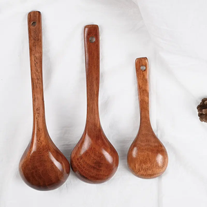 Louche en bois pour la cuisson cuillère à soupe louche cuillère de service en bois idées cadeaux de <span class=keywords><strong>cuisine</strong></span> louche à long manche - Product Image 3