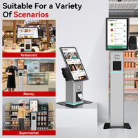 Máquina de Pedidos de Autoservicio Usingwin con Sistema Android, Pantalla Táctil de 21.5 Pulgadas, Escáner de Códigos QR, Kiosco de Pago