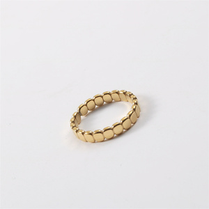 Mode Étanche Bijoux Bande Perles Oblate En Acier Inoxydable Métal Surface Étroite Plat Rond Empilé Anneau - Product Image 5