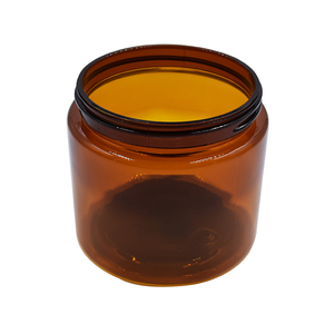 Logotipo personalizado 150g 250g 500g ámbar esmerilado 50g plástico cuerpo mantequilla cosmética tarro de crema con tapa de Bambú - Product Image 3