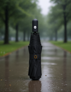 Ombrello Manuale Mini Tattoo a 8 Stecche con Rivestimento Nero in Tessuto, Protezione da Pioggia da Viaggio, Design Minimalista - Product Image 2