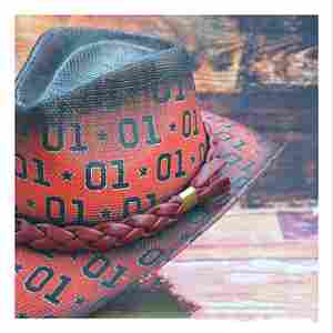 Nouveau Chapeau de Cowboy Rétro d'Été, Chapeau de Cowboy Western Rouge Chevalier, Chapeau de Paille à Motif Peint par Pulvérisation pour Fête en Plein Air - Product Image 3