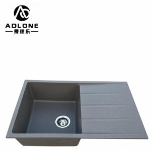 Évier de cuisine carré à un trou en <span class=keywords><strong>granit</strong></span> composite <span class=keywords><strong>gris</strong></span> pierre, à poser sous plan, avec égouttoir, à bas prix pour usage domestique - Product Image 5