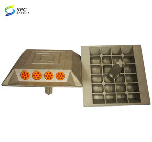 Большой размер 150 мм Дорожная безопасность 43 стеклянные бусины кошачий глаз отражатель встроенный алюминиевый приподнятый дорожный маркер - Product Image 3