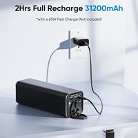 Sıcak Fırsat Yüksek Kapasiteli 120W Hızlı Şarjlı Type-C Girişli ABS Malzemeli Evrensel Soketli Powerbank 31200mAh AC Çıkışlı 112Wh 110V