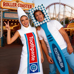 Conjunto de Cosplay de pasta de dientes y cepillo de dientes, disfraz creativo para fiesta de Halloween, traje de juego de rol - Product Image 1