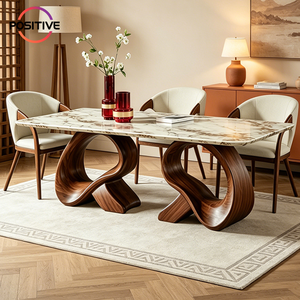 Modern Luxury Marble <strong>Dining</strong> <strong>Table</strong> Irregular <strong>Butterfly</strong> Shaped Solid Wood Base Art Designer <strong>Dining</strong> <strong>Table</strong> for Living Room Home - Product Image 1