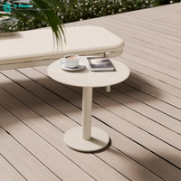 Meubles de jardin minimalistes en aluminium, petite table basse ronde pour jardin, patio, cour, villa