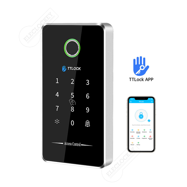 Outdoor Waterproof Biometric Fingerprint Access Control System RFID Reader TTLock App Digital Touch Keypad for Hotel Apartment