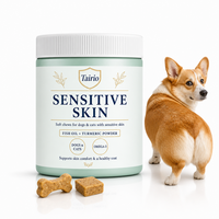 Friandises à Mâcher Quotidiennes Apaisantes pour Chiens et Chats : Quercétine, EPA, DHA, Curcuma pour la Santé Cutanée, Points Chauds, Sans Céréales, Haute Qualité, ODM