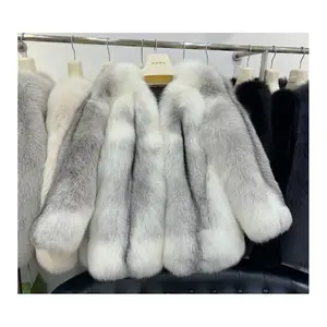 RX Furs Ladies jacket long heavy full pelt fur wholesale factory made winter thick coat for women natural Cross Fox fur