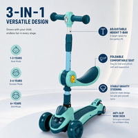 Trottinette pour enfants 3 en 1 légère avec logo personnalisé, pliable, hauteur réglable, 3 roues, avec siège