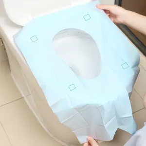 Satu Buah Set Bantalan Toilet Penutup Tempat Duduk Set Perjalanan Sekali Pakai Kertas + Film PE