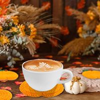 Lot de 6 sous-verres tricotés faits à la main pour décor de citrouille d'automne Protection de table pour Thanksgiving pour la maison