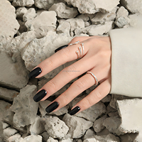 Bague ouverte multi-lignes unique en argent 925 pour femmes extrémités de gouttelettes abstraites Design sculptural bijoux fins pour un style inspiré de l'art
