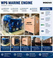Moteur marin WEICHAI WP6C SERIES WP6C180 WP6C250 122-230HP - Puissance fiable pour bateaux de pêche et bateaux de travail