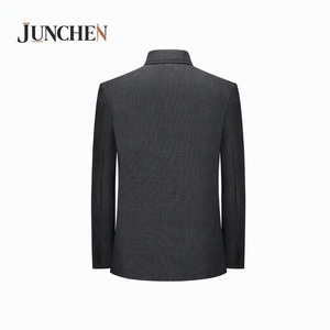 Traje Zhongshan Gris Oscuro JC2303, Traje de Alta Gama para Hombre, Estilo Chino Informal para Primavera y Otoño, Conjunto para Hombres de Mediana Edad - Product Image 6