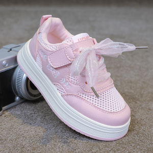 Nouvelles baskets basses d'été pour filles, respirantes, décontractées, à motif nœud, à enfiler, pour les jeunes élèves du primaire - Product Image 4
