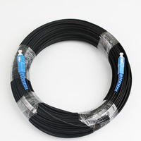 Kabel Drop FTTH Indoor Outdoor G657A1/A2 Hitam LSZH GJYXFCH GJYXCH 0.5mm GFRP Fiber Optik Jumper APC/UPC Patch Cord SC-SC