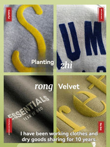 Sudadera con Capucha Unisex de Diseño Personalizado, Forro Grueso, Estilo Vintage, Estampado Flocado, Transpirable y Ecológica para Otoño - Product Image 3