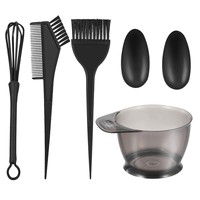 Kit de coloration capillaire rose 6 pièces, kit de coloration capillaire professionnel pour salon, ensemble d'outils pour la coloration des cheveux en salon de coiffure