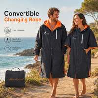 Robe de bain convertible à manches longues et courtes, personnalisable avec logo, pliable, pour club de surf, équipe, sports de plein air