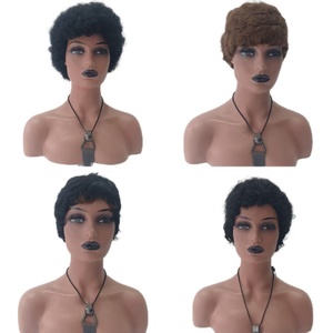 Perruque sans lacets pour le commerce transfrontalier africain, modèle <span class=keywords><strong>court</strong></span> entièrement mécanisé avec fonction <span class=keywords><strong>de</strong></span> coiffure pour <span class=keywords><strong>coupe</strong></span>, modèle LB-H49 - Product Image 2