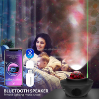 Proyector Led de cielo estrellado para decoración de dormitorio, lámpara de noche con ondas oceánicas, con altavoz inalámbrico