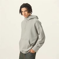 Sweat-shirts pour hommes de haute qualité, à fermeture éclair quart, surdimensionnés, en coton vintage, streetwear de créateur premium