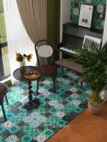 Carreaux de céramique décoratifs sérigraphiés de qualité supérieure, style bohème rétro, mats, antidérapants, 600x600mm, épaisseur 8,5mm, pour salle de bain et villa