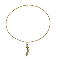 Pendentif Collier Élégant en Acier Inoxydable PVD, Motif Épée Scimitar Zulfiqar, Bijou Islamique Arabe Musulman, Cadeau de l'Aïd, Vente en Gros